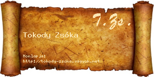 Tokody Zsóka névjegykártya